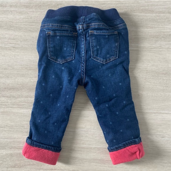 pink fleece lined polka dot jeans - Picture 5 of 5